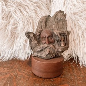 Sandmaster Sculpture Original Rick Cain 8” Ltd Ed Faux Wood Hourglass Man Tree⏳✨